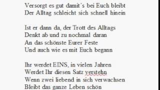 Gedicht zur Hochzeit  Wenn zwei Menschen Hochzeit feiern [upl. by Derinna394]