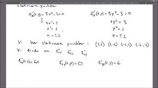 Stationære punkter og ekstrema for funktioner af 2 variable [upl. by Bandur]