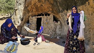 A powerful nomadic woman fishing and cooking in the traditional way [upl. by Saideman]