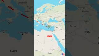 Distance between France to Tel Aviv Palestine moscowregion aviation ukrainerussiaborder automobi [upl. by Arabella43]