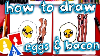 How To Draw Cute Eggs And Bacon [upl. by Eileme725]