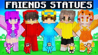 Nico vs FRIENDS STATUE House Battle In Minecraft [upl. by Aalst]