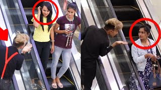 ALL TIME HITS GIVING FLYING KISS TO STRANGERS ON ESCALATOR COMPILATION VIDEO  BEST PRANK OF 2021 [upl. by Drobman734]