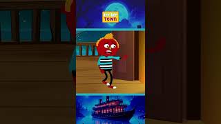 Un navire hanté effrayant et effrayant 🚢 shorts skeleton spooky halloweensongsforkids [upl. by Enilada]