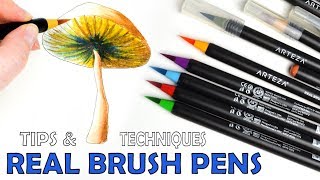 How to use REAL BRUSH Pens Tips and Techniques [upl. by Alduino]