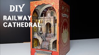 DIY Miniature Dollhouse Kit l Railway Cathedral l 철도 대성당 l Booknook l 책꽂이 미니어처 miniature 쉽게 만들기 [upl. by Ashien]