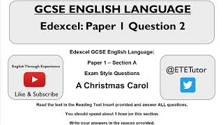 GCSE English Language  Edexcel Paper 1 Section A Question 2 [upl. by Eisen]