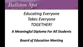 Ballston Spa Board of Education Meeting  January 3 2024 [upl. by Aline364]