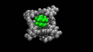 MD simulation of adamantane binding to a hydrophobic cavitand pocket in water [upl. by Solegnave]