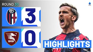 BOLOGNASALERNITANA 30  HIGHLIGHTS  Bologna Continue Champions League Push  Serie A 202324 [upl. by Ingrim]