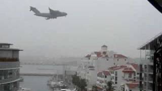 Aborted landing at Gibraltar airport Military aircraft [upl. by Emili880]