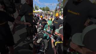 EMOTIONS BINIAM GIRMAY 🥹🥇🥇🥇 cycling tourdefrance eritrea [upl. by Rossen]