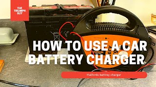 How To Charge A Car Battery  Halfords Charger [upl. by Egroej]