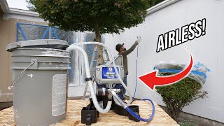 My First Time Using The Graco Airless Paint Sprayer Outside My House  DIY For Beginners [upl. by Nonaihr]