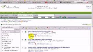 Searching and exporting citations from the Science Direct collection [upl. by Aralc467]