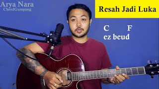 Chord amp Petikan Gampang RESAH JADI LUKA  DAUN JATUH Arya Nara Tutorial Gitar Pemula [upl. by Siloa494]