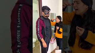 Charcoal Mask laga liya poore face par😆shortsfeed 😁shortvideos 😱shorts 😨 comedy 🤣 youtubeshorts [upl. by Bechler]