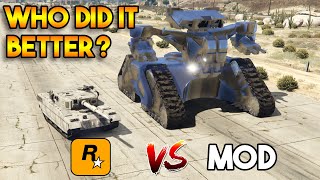 GTA 5 RHINO TANK VS MODDER TANK WHO DID IT BETTER [upl. by Llennoc444]