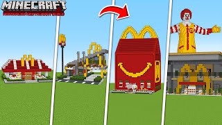 Minecraft MCDONALDS RESTAURANT BUILD CHALLENGE NOOB vs PRO vs HACKER vs GOD  Animation [upl. by Ahsinoj]