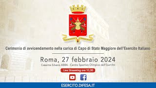 Cerimonia di avvicendamento nella carica di Capo di Stato Maggiore dellEsercito Italiano [upl. by Nezam18]