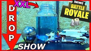 6 KG Stahlkugel vs XXL FORTNITE SCHILDTRANK😍 und LEGO Space Shuttle  Drop Show Experimente [upl. by Priest]