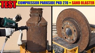 remove rust air sandblaster compressor lidl parkside pko 270 metal steel remover [upl. by Argus389]