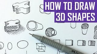 How to Draw 3D Shapes  Exercises for Beginners [upl. by Llertram]