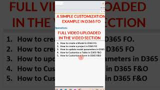 Dynamics 365 FampO Beginners Tutorial  A Simple Customization in Dynamics 365 FampO shorts shortsfeed [upl. by Helfand]