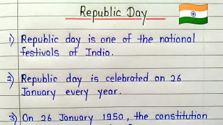 20 lines on Republic day26 January in english  Republic day 20 lines essay [upl. by Wenona]