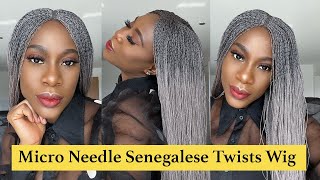 UniqueBraidedWigs Handmade Micro Needle Senegalese Twists Braided Wig  Ash [upl. by Akeenat996]