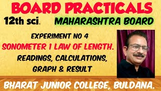 Physics practical 12 sci Experiment no 4 Sonometer Law of Length  Observations Graph Result [upl. by Ardiekal721]