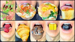 ASMR 🍣🥯Salmon Spinach Bagel 🌯Beef Burrito 🥐Crispy Croissant Satisfying Eating Sounds [upl. by Shaun]