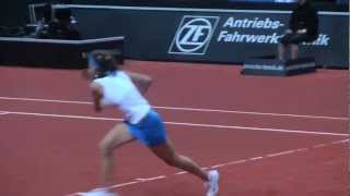 Julia Goerges return game vs Samantha Stosur  Porsche Tennis Grand Prix 2012 [upl. by Nirtak]