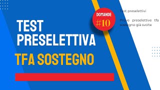 Test Preselettiva TFA Sostegno [upl. by Antonino]