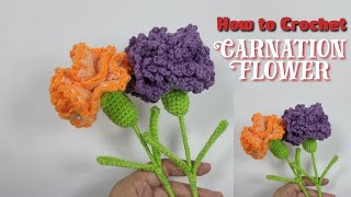 How to Crochet Carnation Flower with English Subtitles [upl. by Batchelor]