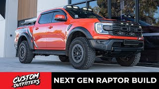 Code Orange Next Gen Ford Raptor 4x4 Build by Custom Outfitters Roof Pod Lights l Raptor grille LED [upl. by Annej]