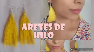 Aretes de hilo fácil de hacer y económicos ✨ Aretes de borla 💛 Aretes en Tendencia Moda 2019 [upl. by Japha]