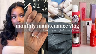 self care maintenance vlog  hair skin lashes amp beauty products [upl. by Leanatan329]