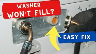 🌎 Washing Machine Wont Fill  Easy DIY  Quick Fix [upl. by Grof]