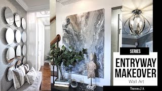 DIY Entryway Makeover  Marble Abstract Wall Art  Episode 5 [upl. by Ayo]