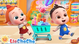 Shopping at the Supermarket  Kids Songs amp Nursery Rhymes  LiaChaCha [upl. by Eva]