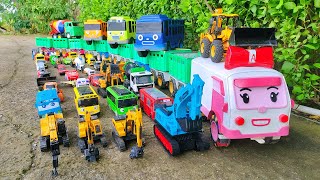 Mobil Truk Tronton Panjang Bongkar Mobil Mobilan Truk Pemadam Excavator Loader Mobil Monster [upl. by Yanej]