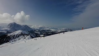 La Longia  The longest run from “Legendary 8quot slopes in Val Gardena Dolomiti Italy Feb2024 4K [upl. by Adiel]