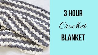 3 Hour Crochet Blanket Fastest and Easiest [upl. by Hoi171]