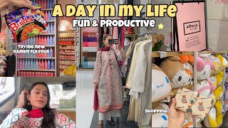 A FUN DAY IN MY LIFE 🍃🎀 Wedding preps Trying new ramen flavour Grocery shopping and Desi Food 🥘 [upl. by Anirtak]