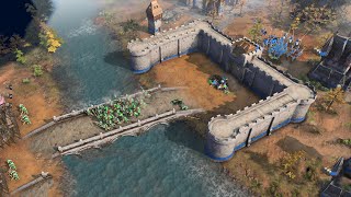 Age of Empires 4  4v4 DEFEND THE BRIDGE  Multiplayer Gameplay [upl. by Lupien]