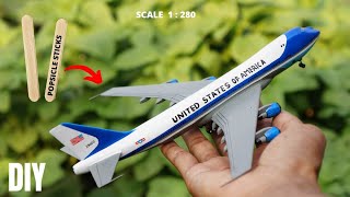 Build a Boeing 747200 air force one just from ice sticks [upl. by Ingalls]