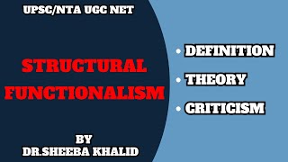 Structural Functionalism Definition Theories and Criticism [upl. by Ativet]