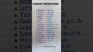 Do you know common contractions 👩🏻‍🏫💯 education grammartips english [upl. by Kaczer214]