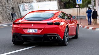 Ferrari Roma  Engine Sounds amp Driving in Monaco [upl. by Apollo]